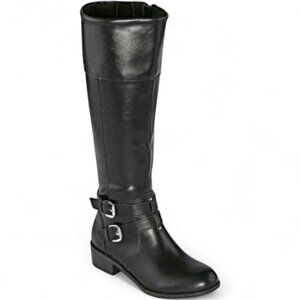 Arizona Riding Boots Women's 6.5 Black Faux Leather Tall Memory Foam Lined New